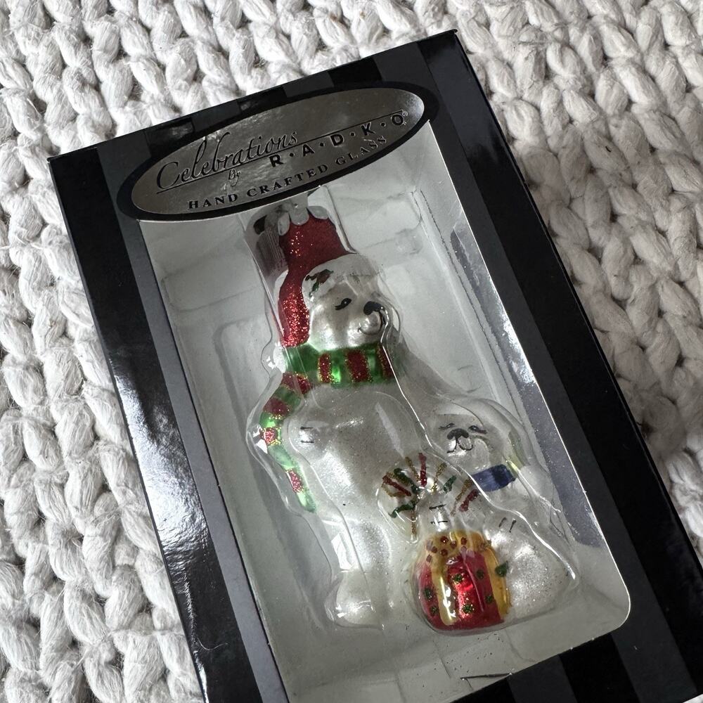 Celebrations Christopher RADKO 2013 Polar Bear Cub Ornament In Box